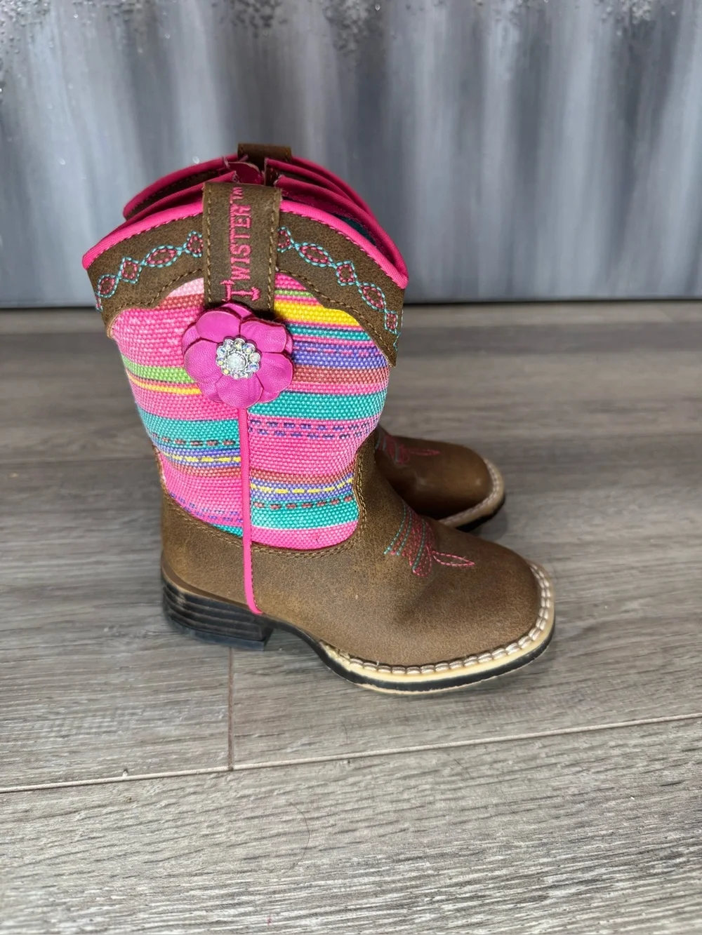 Twister Camilla Toddler Western Rainbow Square Toe